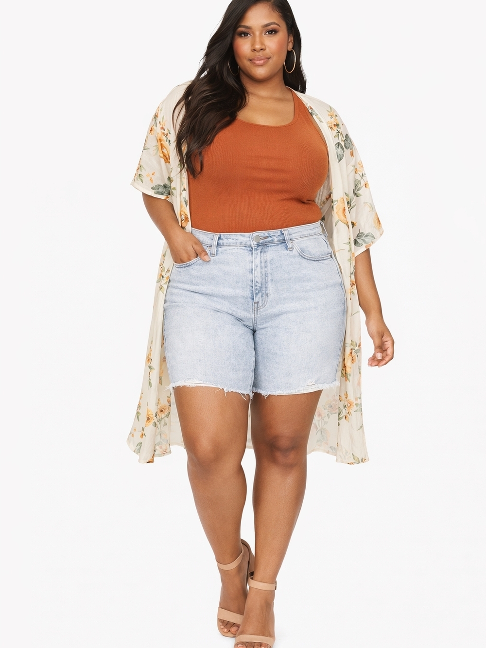 Judy Blue Light Wash Blue Denim Jean Shorts with Raw Hem - NWT - 2X